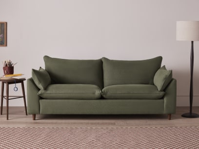 Slow Riser Sofa Bed in Waxed Jacket Green Linen