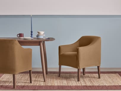 Dapper Kitchen Chair in Burnt Sugar Clever Linen