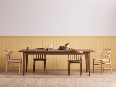 Bread Kitchen Table in Dark Oak with Chortler and Drummer Kitchen Chairs