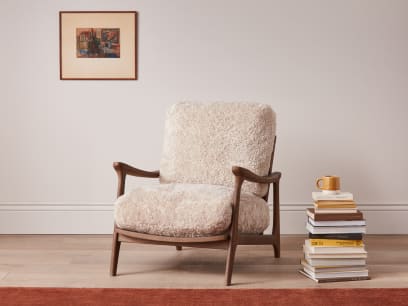 Shearer Squishbag Accent Chair in Dark Oak
