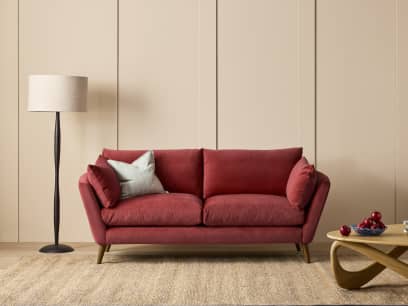 Groover Sofa in Toffee Apple Red Chenille