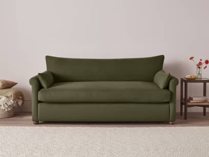 Queenie Sofa Bed in Waxed Jacket Green Linen