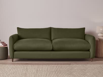 Squishmeister Sofa Bed Flat-Pack in Waxed Jacket Green Linen