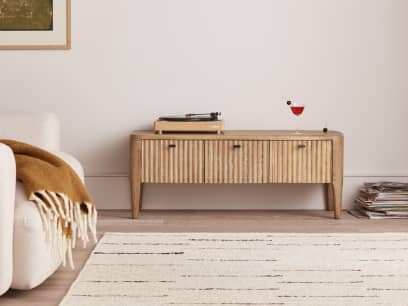 Heyday Media Unit in Whitewashed Oak