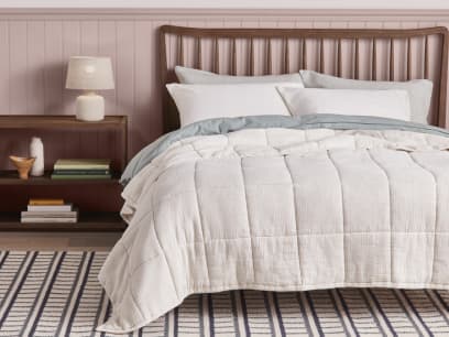 Stripey Slubby Linen Quilt