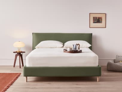 Archy Bed in Waxed Jacket Green Linen