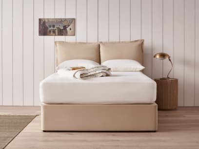 Beddy Byes Headboard in Toasted Muffin Clever Cotton