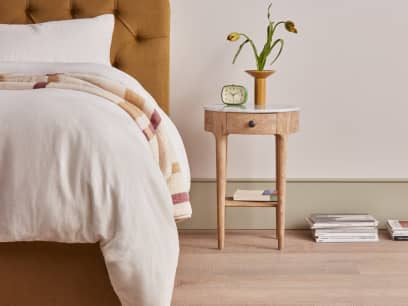 Marmo Side Table in Whitewashed Oak