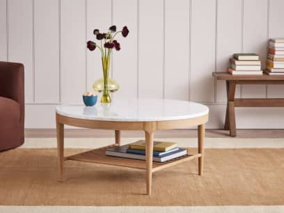 Marmo Coffee Table in Whitewashed Oak
