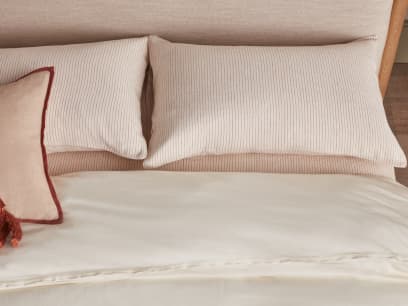 Stripey Slubby Linen Set of 2 Pillowcases