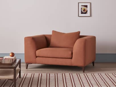 La Dolce Love Seat in Marmalade Clever Linen