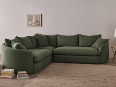 Curvella Corner Sofa in Battered Shed Clever Linen