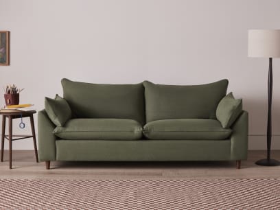 Slow Riser Sofa Bed in Waxed Jacket Green Linen
