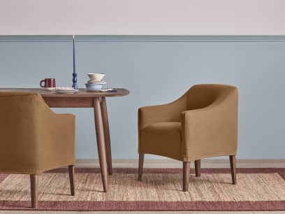 Dapper Kitchen Chair in Burnt Sugar Clever Linen