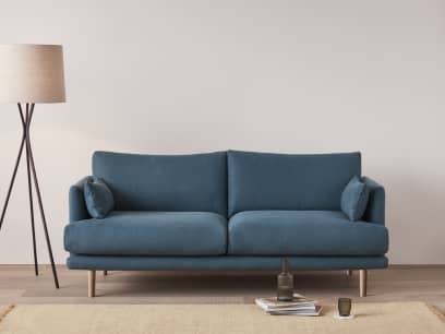 Jeffers Sofa in Hosepipe Teal Linen