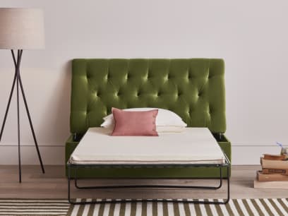Bed in a Button in Grass Clippings Green Velvet
