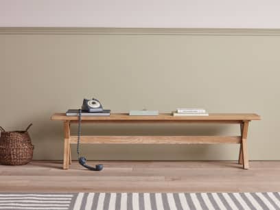 Scooch Kitchen Bench in Whitewashed Oak