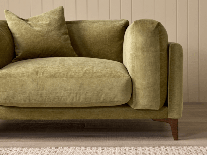 Basecamp Love Seat in Pressed Olives Green Chenille
