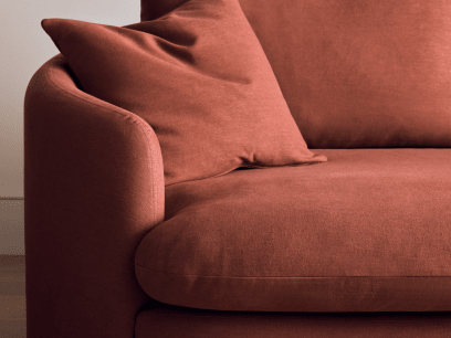 Curvella Sofa in School Satchel Brown Linen