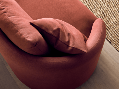 Curvella Sofa in School Satchel Brown Linen