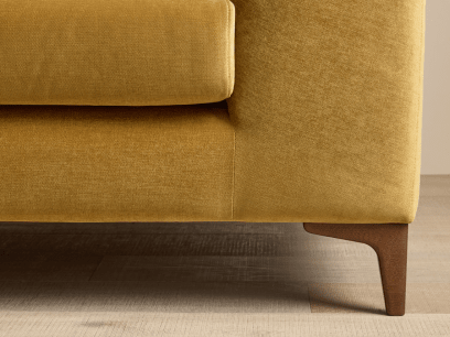 La Dolce Seater Corner Sofa in Treacle Tart Yellow Chenille
