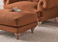 Bagsie Footstool in Broken Pot Orange Linen
