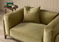 Basecamp Love Seat in Pressed Olives Green Chenille