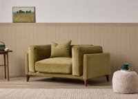 Basecamp Love Seat in Pressed Olives Green Chenille