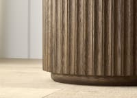 Bobbin Side Table with Wooden Top in Dark Oak