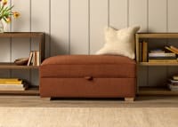 Bumper Footstool in School Satchel Brown Chenille
