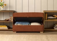 Bumper Footstool in School Satchel Brown Chenille
