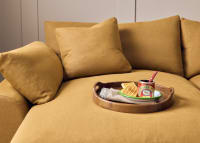 Cuddlemuffin Chaise Movie Sofa in Treacle Tart Yellow Linen