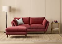 Groover Footstool in Toffee Apple Red Chenille