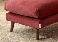 Groover Footstool in Toffee Apple Red Chenille