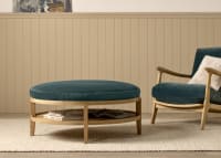 Hobnob Coffee Table in Light Oak in Sopping Seagrass Teal Velvet