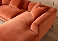 La Dolce Seater Chaise Sofa in Broken Pot Orange Chenille