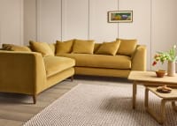 La Dolce Seater Corner Sofa in Treacle Tart Yellow Chenille