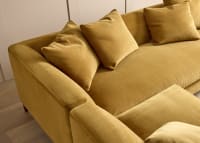 La Dolce Seater Corner Sofa in Treacle Tart Yellow Chenille