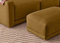 Little Softie Footstool in Treacle Tart Yellow Linen