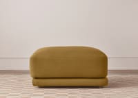 Little Softie Footstool in Treacle Tart Yellow Linen