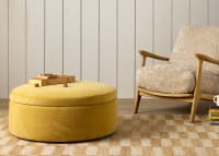 Pot Pie Footstool in Honey Pot Yellow Chenille