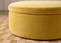 Pot Pie Footstool in Honey Pot Yellow Chenille