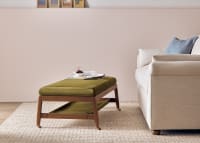 Slingshot Coffee Table in Pressed Olives Green Velvet
