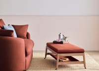 Slingshot Coffee Table in Quince Jam Red Linen