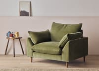 Slow Riser Armchair in Waxed Jacket Green Chenille