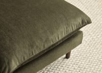 Slow Riser Footstool in Wine Bottle Green Chenille