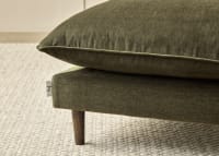 Slow Riser Footstool in Wine Bottle Green Chenille