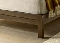 Slumberbatch Bed in Dark Oak in Toffee Apple Red Chenille