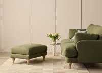 Smithy Footstool in Pressed Olives Green Twill
