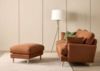Squisharoo Footstool in Broken Pot Orange Twill